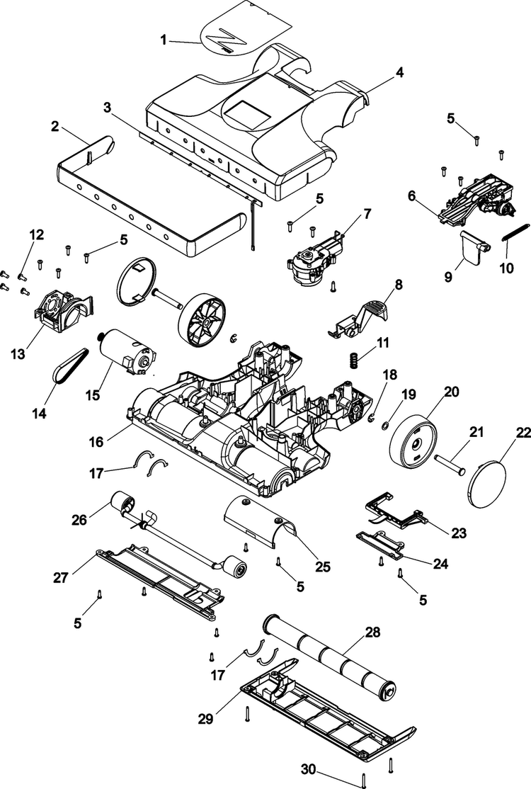 Foot Diagram and Parts List for U9145-950  Hoover Upright Vacuum