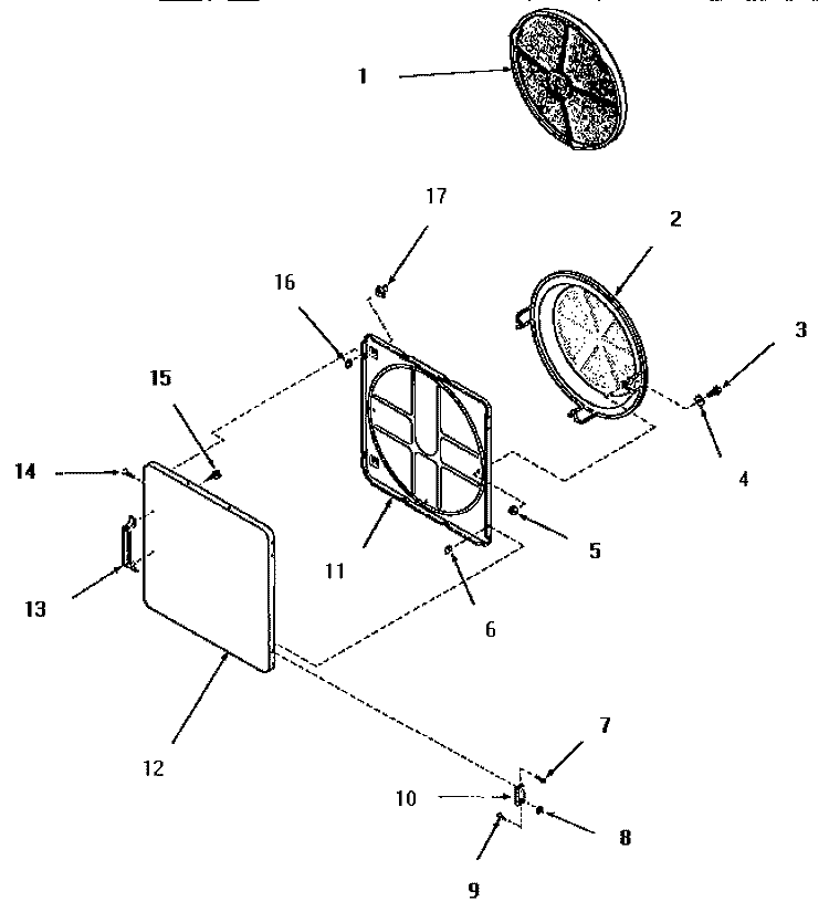 LOADING DOOR Diagram and Parts List for FG0640  Amana Dryer