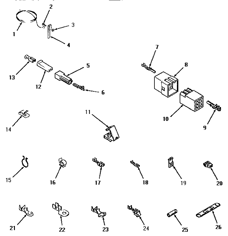 WIRE AND TERMINALS Diagram and Parts List for FG0640  Amana Dryer