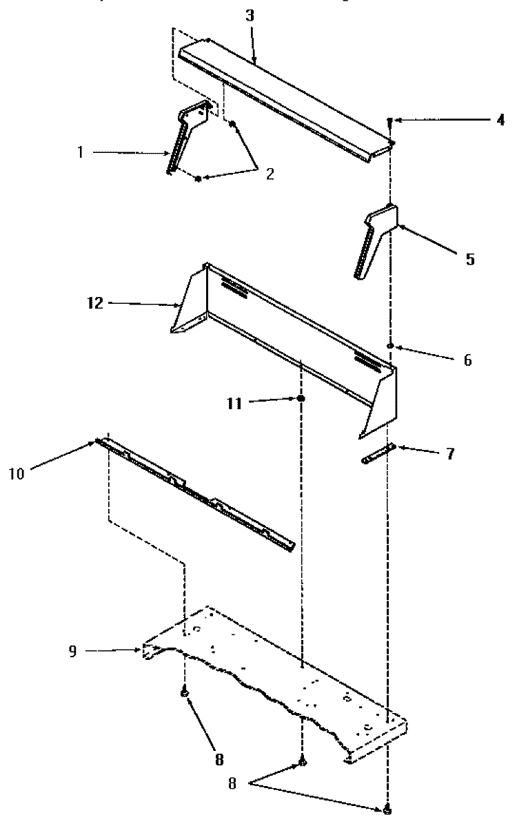 CONTROL HOOD Diagram and Parts List for FG6181  Amana Dryer