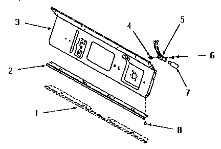 PANEL SUPPORT PLATE AND BULB Diagram and Parts List for FG6181  Amana Dryer