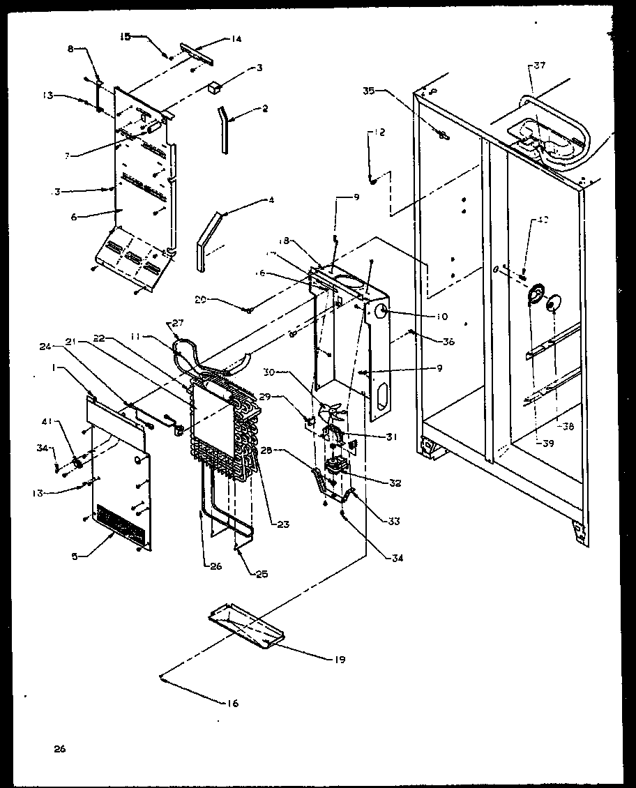 03 - EVAP AND AIR HANDLING Diagram and Parts List for ELECREF  Maytag Refrigerator
