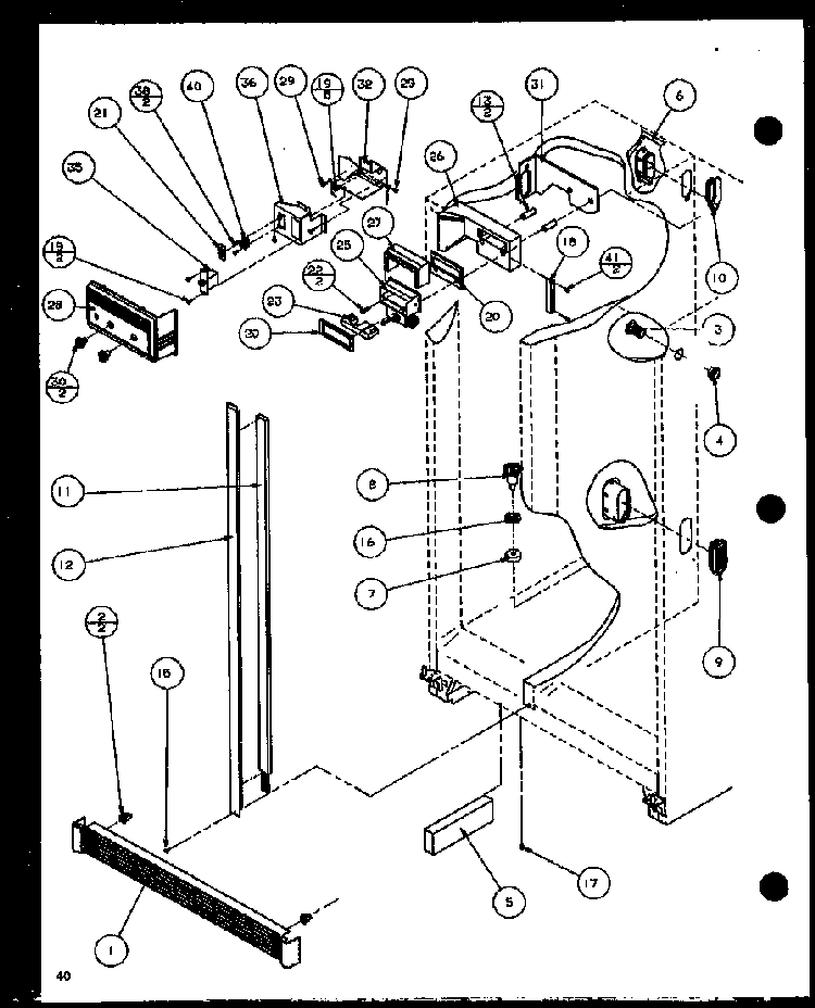 Section 12 Diagram and Parts List for SL22JB-P1116006W  Amana Refrigerator