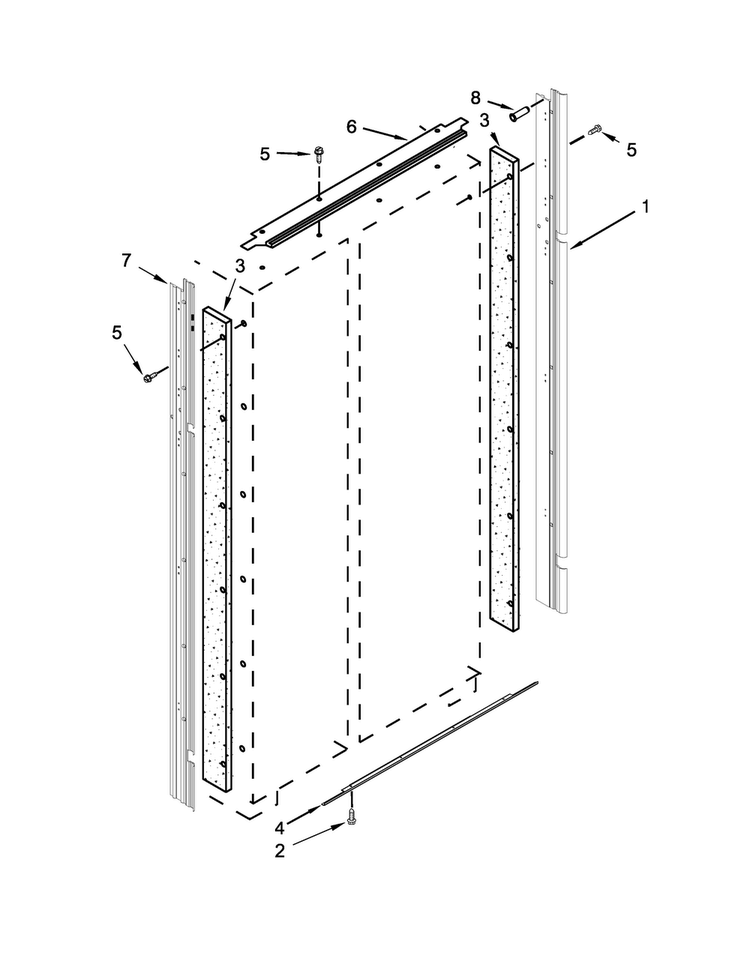 Cabinet Trim Parts Diagram and Parts List for JS42SSDUDE00  Jenn-Air Refrigerator