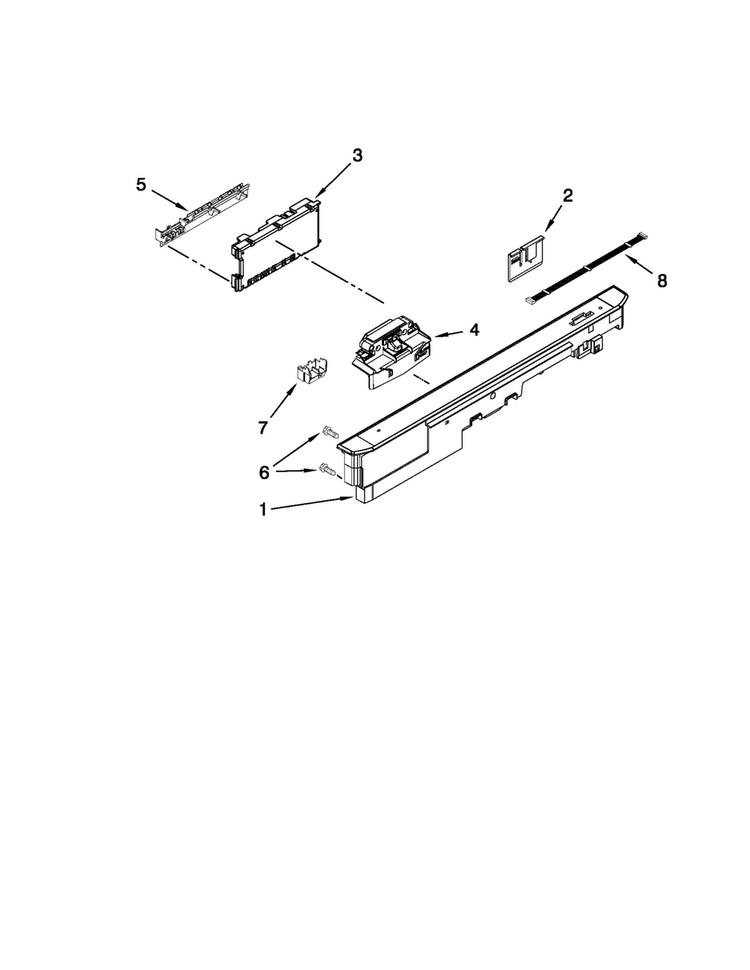 Control Panel And Latch Parts Diagram and Parts List for MDB7760SAS0  Maytag Dishwasher