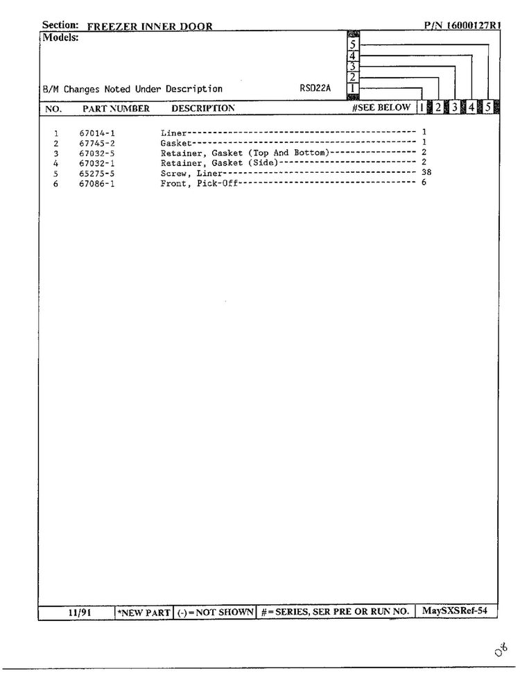 Freezer Inner Door Page 2 Diagram and Parts List for 22714  Maytag Refrigerator