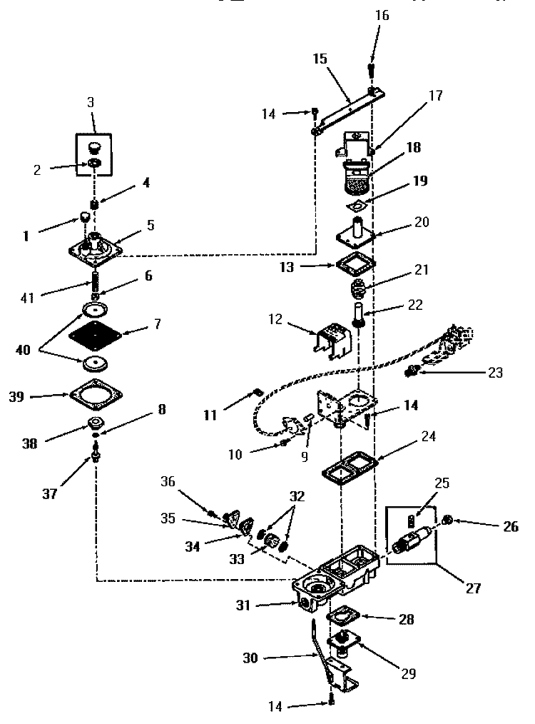 GAS VALVE (NATURAL / MIXED GAS) Diagram and Parts List for FG6181  Amana Dryer