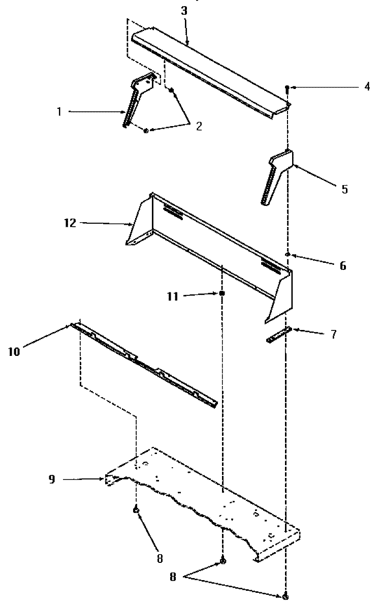 CONTROL HOOD Diagram and Parts List for FG6211  Amana Dryer