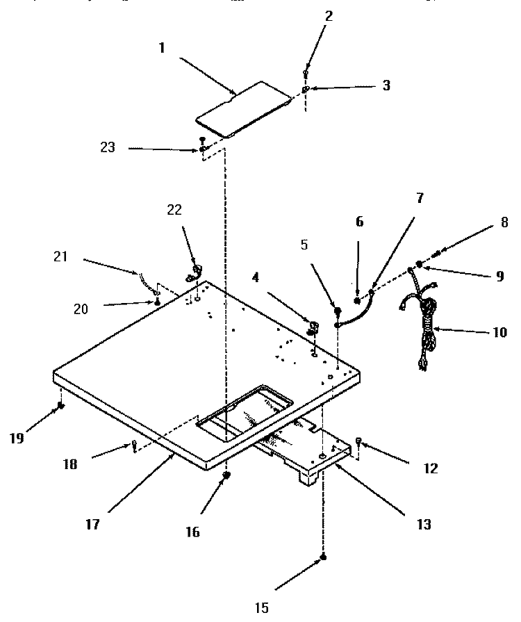 CABINET TOP Diagram and Parts List for FG6211  Amana Dryer
