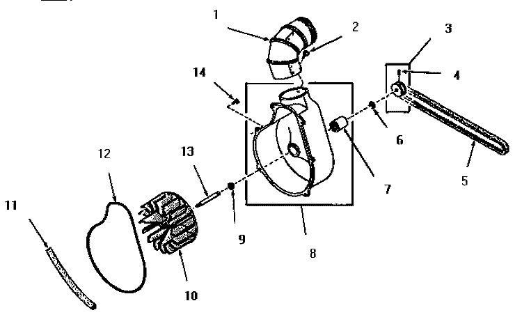 EXHAUST FAN Diagram and Parts List for FG6211  Amana Dryer