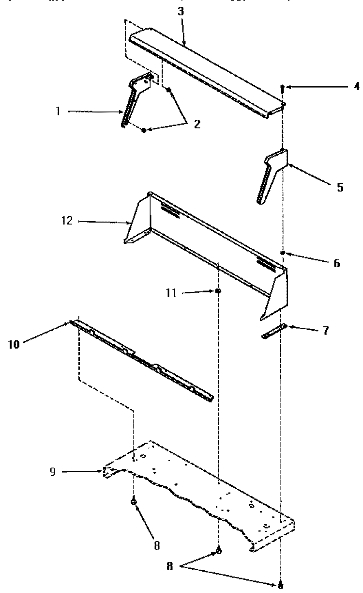 CONTROL HOOD Diagram and Parts List for FG9031  Amana Dryer