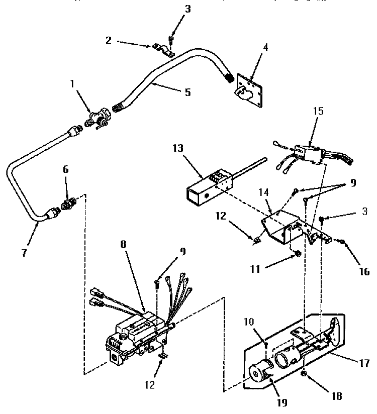 AUTOMATIC IGNITION BURNER Diagram and Parts List for FG9031  Amana Dryer