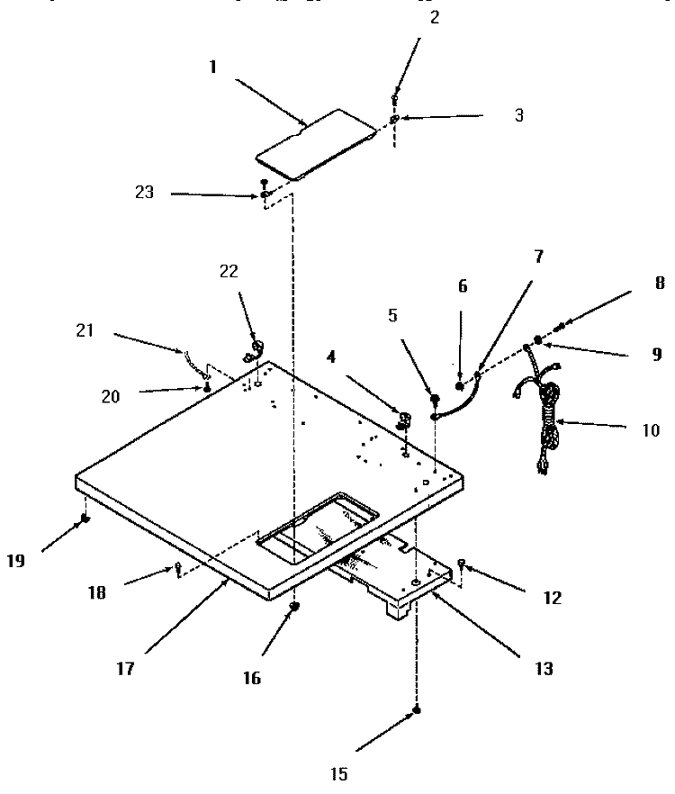 CABINET TOP Diagram and Parts List for FG9031  Amana Dryer
