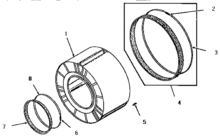 CLOTHES DRUM Diagram and Parts List for FG9031  Amana Dryer