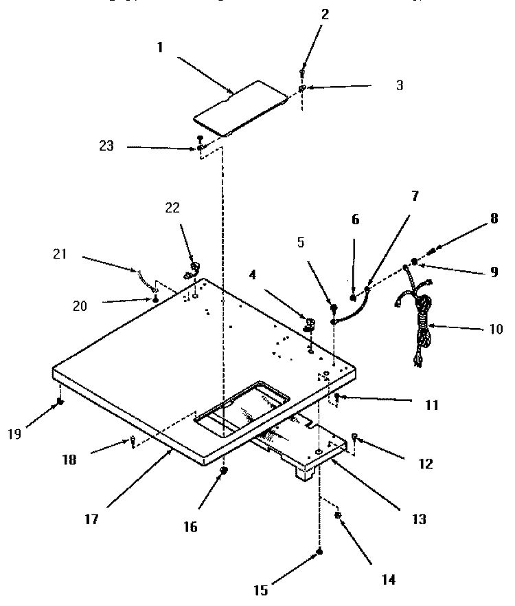 CABINET TOP Diagram and Parts List for FG3140  Amana Dryer