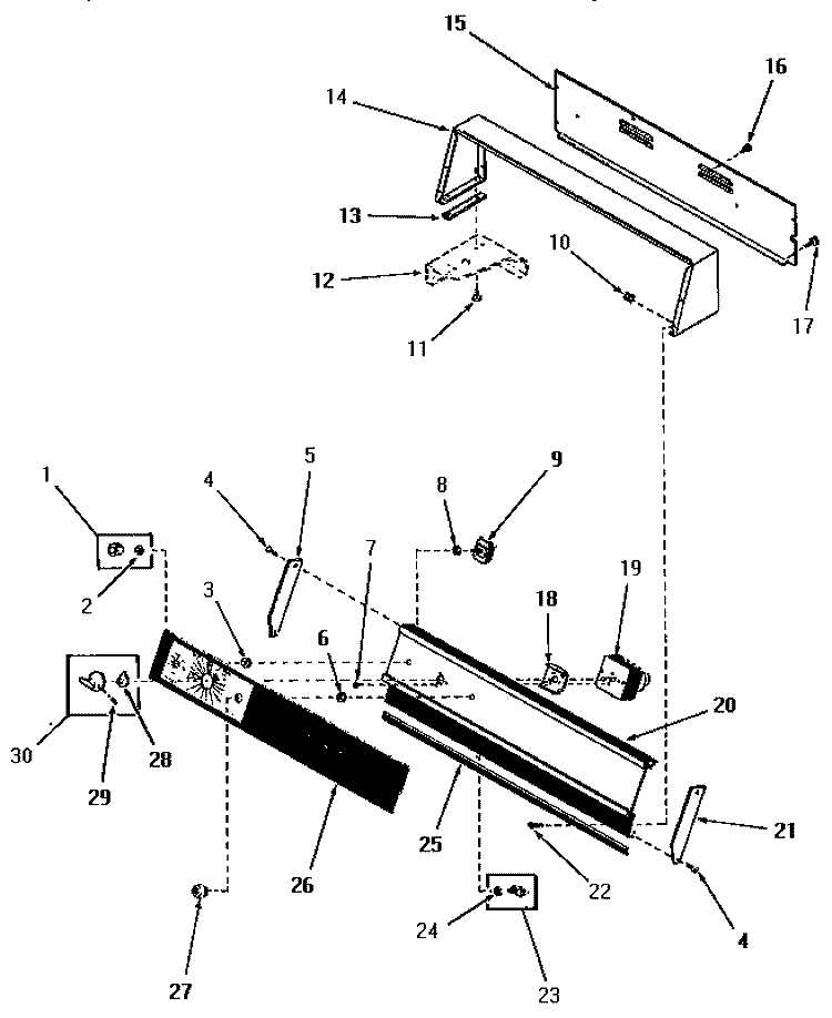 CONTROL PANEL, CONTROL HOOD AND CONTROLS Diagram and Parts List for FG6280  Amana Dryer