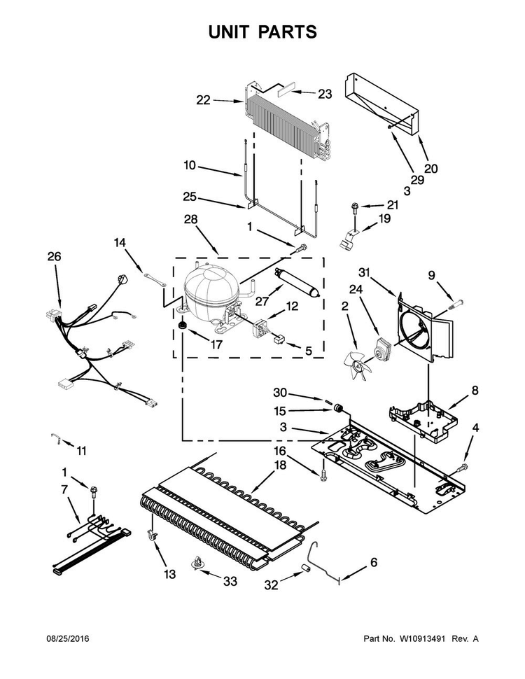 Unit Parts Diagram and Parts List for MFF2258FEZ00  Maytag Refrigerator