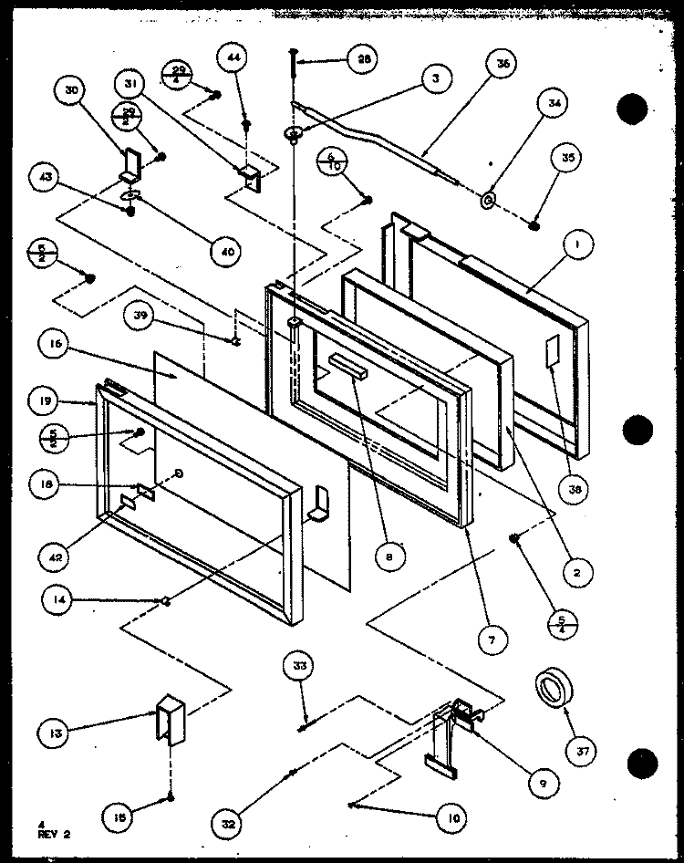 Page 1 Diagram and Parts List for RV10AT P1140501M Amana Microwave