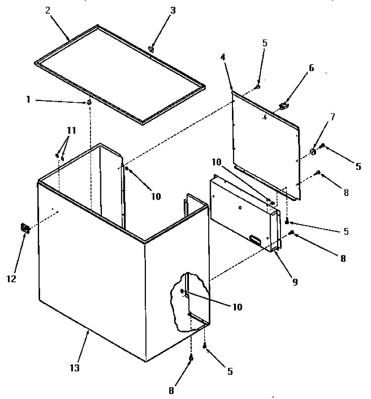 CABINET Diagram and Parts List for DH1150  Amana Washer