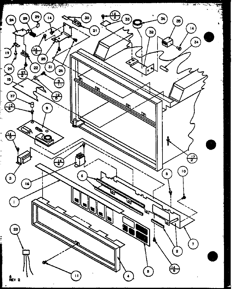 Page 2 Diagram and Parts List for RV10AT P1140501M Amana Microwave