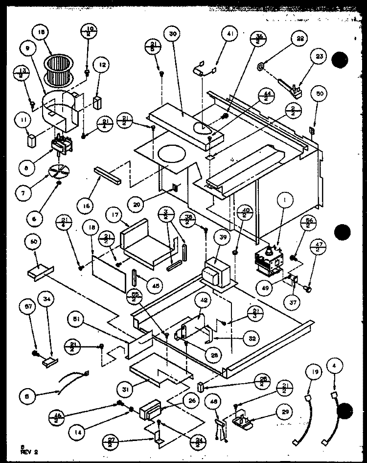 Page 3 Diagram and Parts List for RV10AT P1140501M Amana Microwave