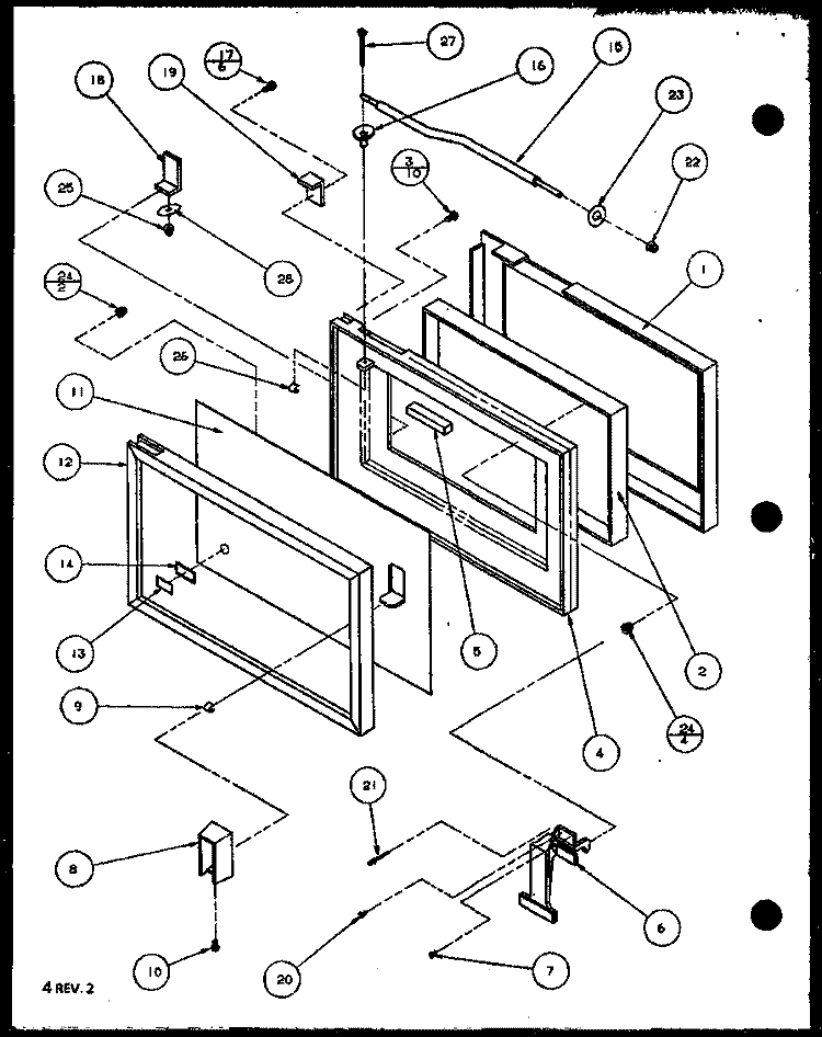Page 1 Diagram and Parts List for RC14TE P1104107M Amana Microwave