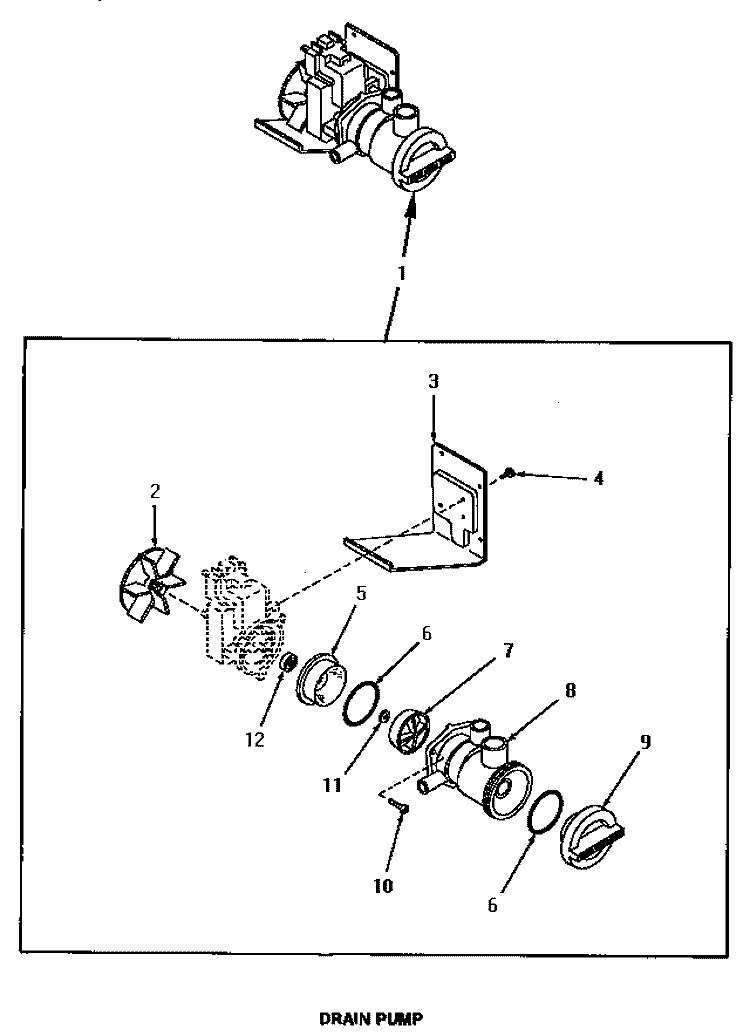 DRAIN PUMP Diagram and Parts List for MA8800  Amana Washer