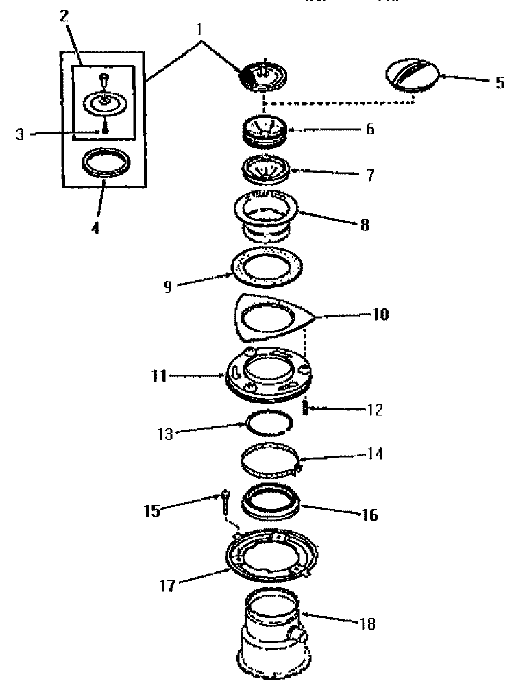 SINK STOPPER, FLANGE, MTG RING AND BOOT Diagram and Parts List for FB7111N  Speed Queen Trash Compactor