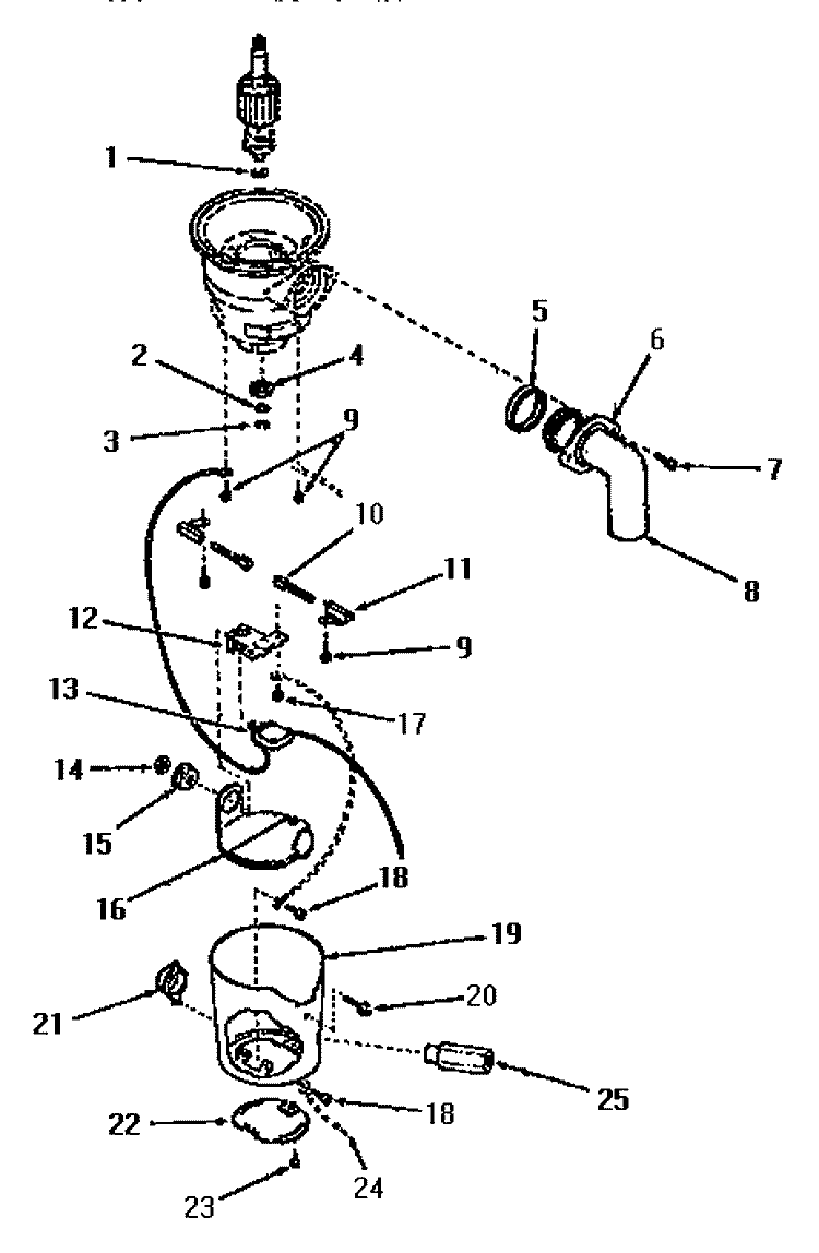 MOTOR ASSY Diagram and Parts List for FB7111N  Speed Queen Trash Compactor