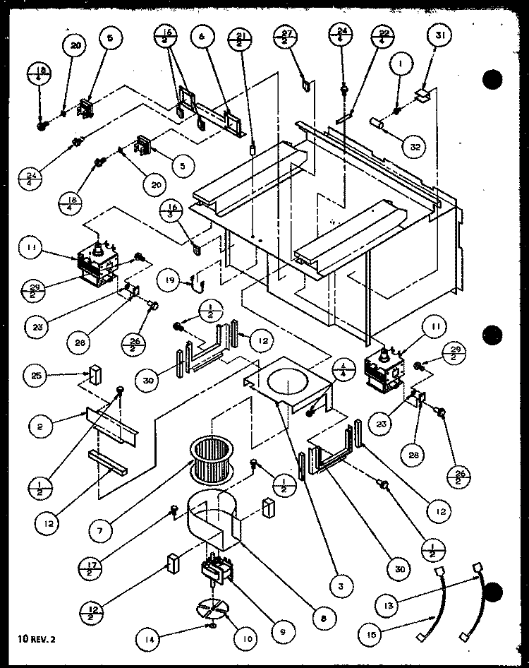 Page 4 Diagram and Parts List for RC14TE P1104107M Amana Microwave
