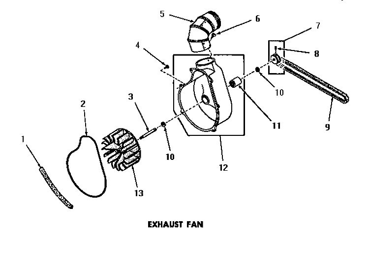 EXHAUST FAN Diagram and Parts List for DG3341  Speed Queen Dryer
