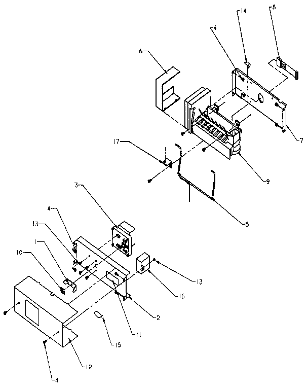Ice Bucket And Ice Maker Diagram and Parts List for SXDE27NP-P1162207W  Amana Refrigerator