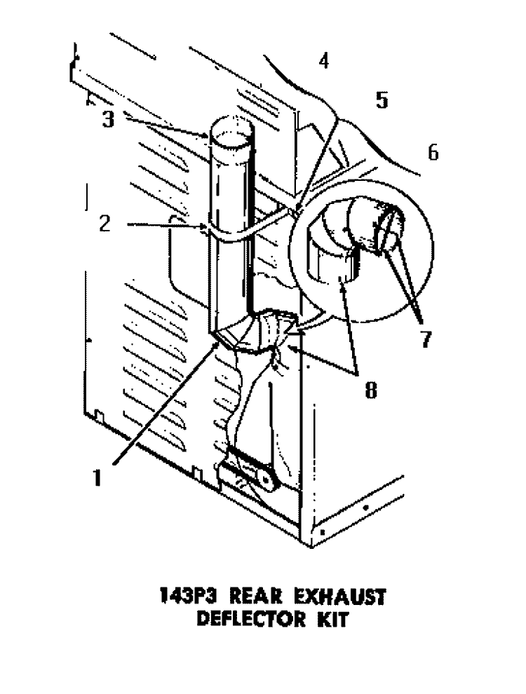 143P3 REAR EXHAUST DEFLECTOR KIT Diagram and Parts List for FG3331  Speed Queen Dryer