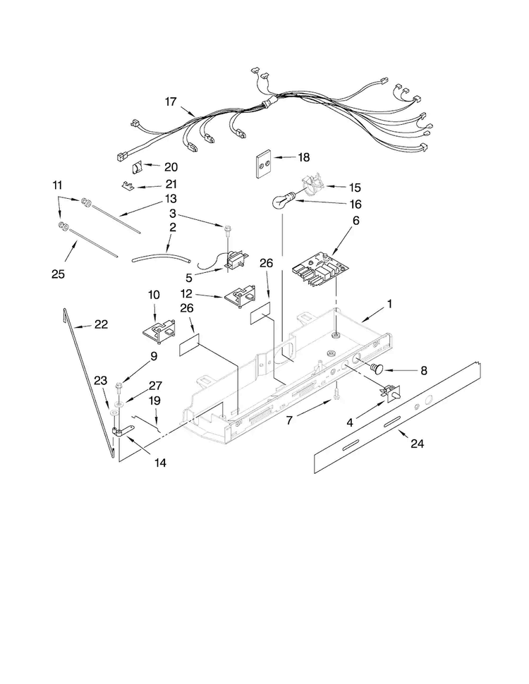 Control Parts Diagram and Parts List for MSD2272VEB00  Maytag Refrigerator
