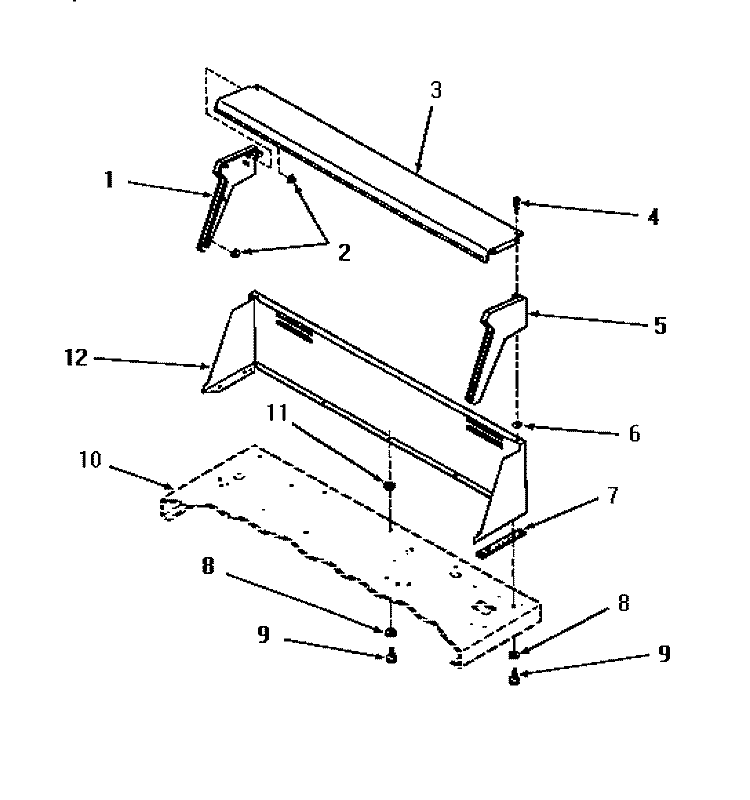 CONTROL HOOD Diagram and Parts List for DG9031  Speed Queen Dryer