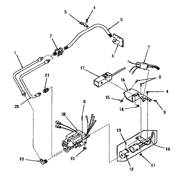 AUTOMATIC IGNITION BURNER Diagram and Parts List for DG9031  Speed Queen Dryer