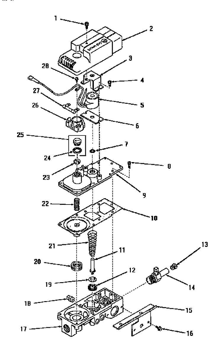 GAS VALVE (NAT / MIXED GAS) Diagram and Parts List for DG9031  Speed Queen Dryer