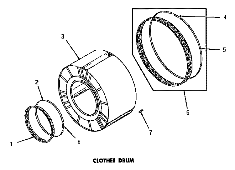 CLOTHES DRUM Diagram and Parts List for DG9031  Speed Queen Dryer