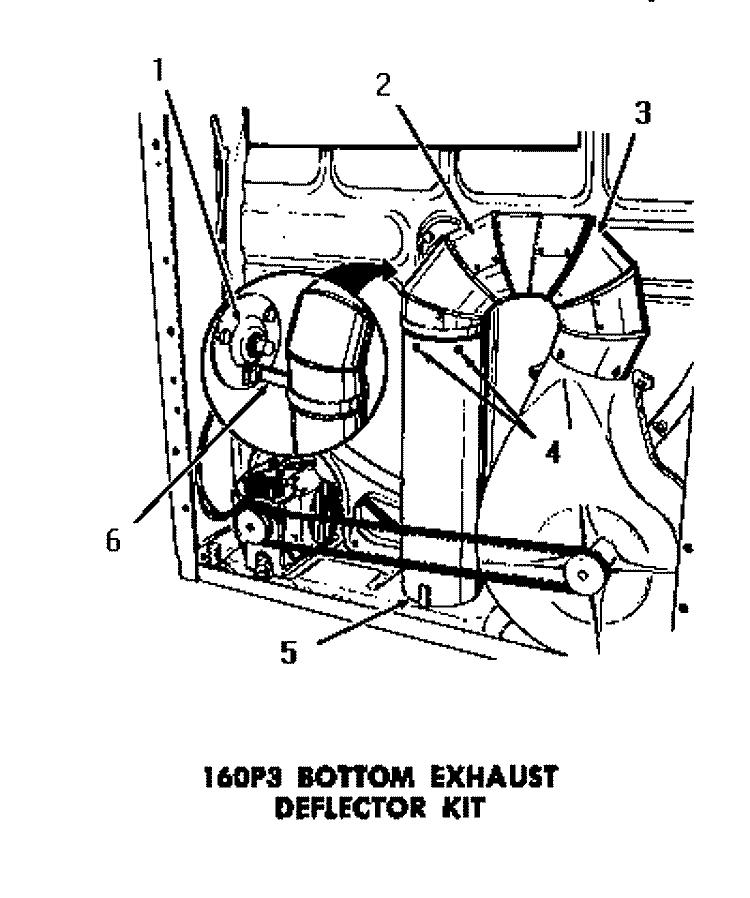 160P3 BOTTOM EXHAUST DEFLECTOR KIT Diagram and Parts List for DG9031  Speed Queen Dryer