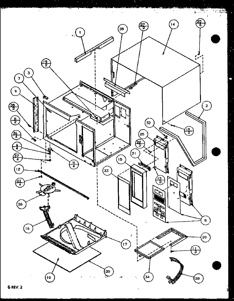 PAGE 2 Diagram and Parts List for RFS8B P7787230M Amana Microwave