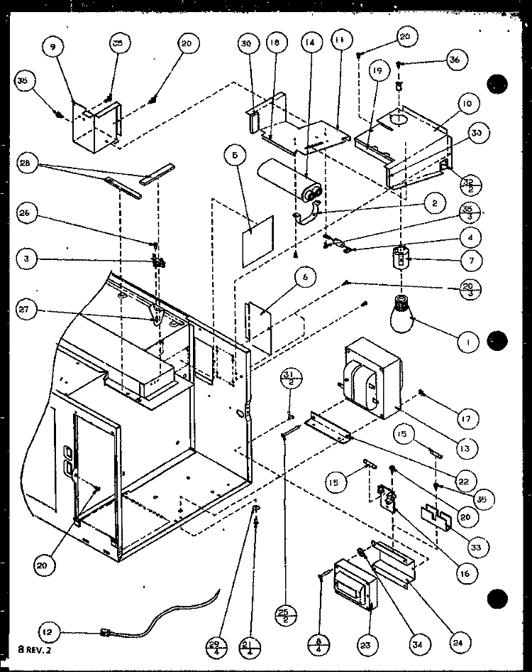 PAGE 3 Diagram and Parts List for RFS8B P7787230M Amana Microwave