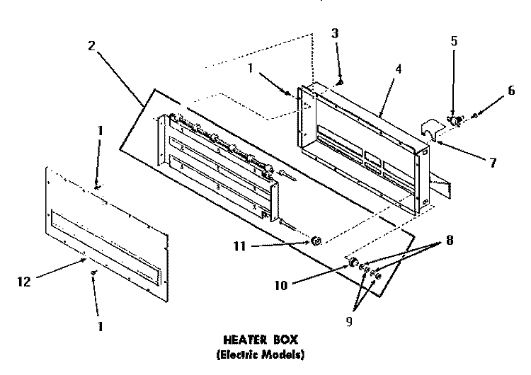 HEATER BOX Diagram and Parts List for DE1020  Speed Queen Dryer