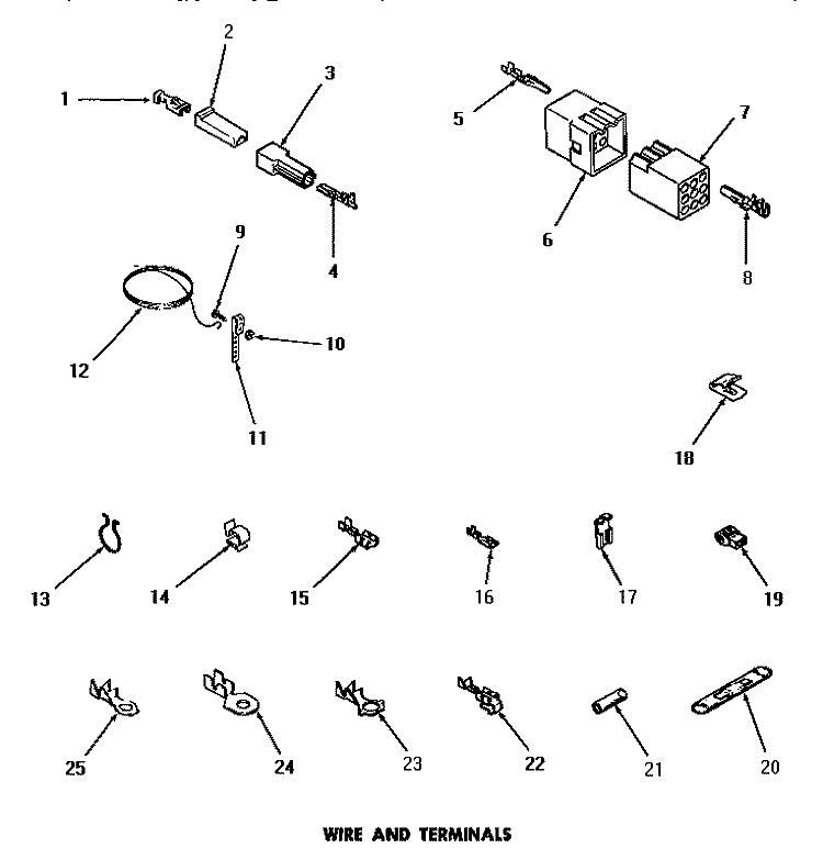 WIRE AND TERMINALS Diagram and Parts List for DE1020  Speed Queen Dryer