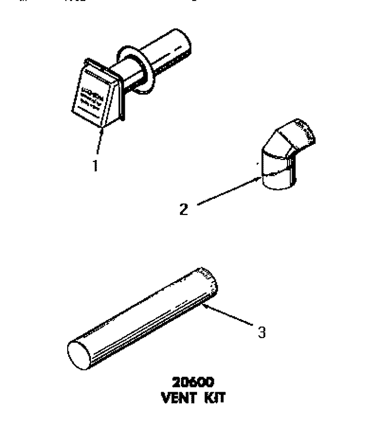 20600 VENT KIT Diagram and Parts List for DE1020  Speed Queen Dryer