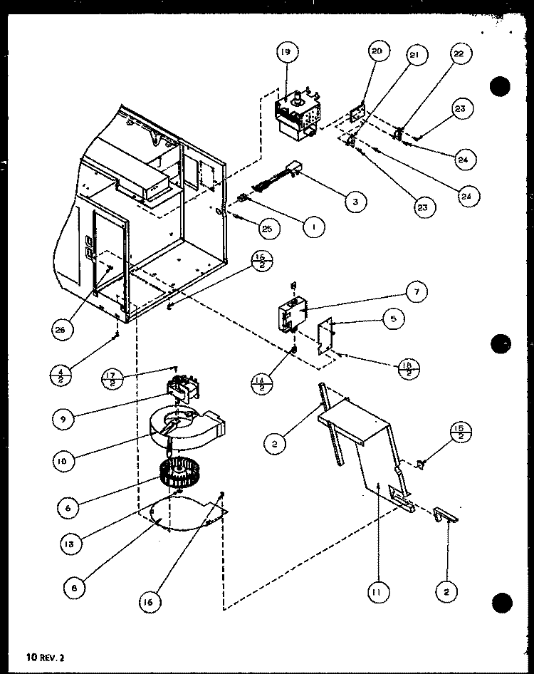 PAGE 4 Diagram and Parts List for RFS8B P7787230M Amana Microwave