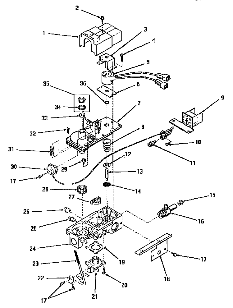 53377 GAS VALVE (NAT. / MIXED GAS) Diagram and Parts List for DG1030  Speed Queen Dryer