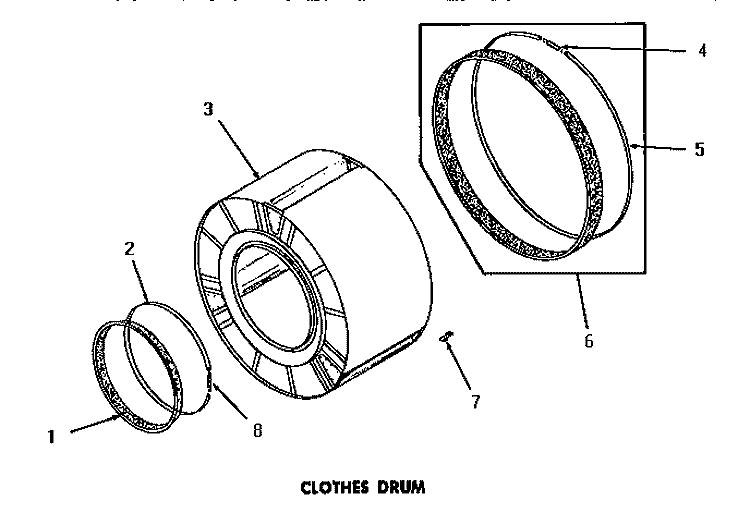 CLOTHES DRUM Diagram and Parts List for DG1030  Speed Queen Dryer