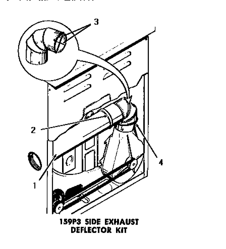 159P3 SIDE EXHAUST DEFLECTOR KIT Diagram and Parts List for DG1030  Speed Queen Dryer