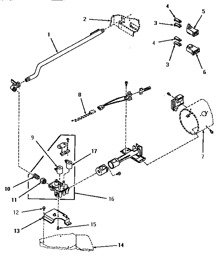 GAS VALVE, IGN, TERM & GAS CONV KITS Diagram and Parts List for HG9280  Speed Queen Dryer