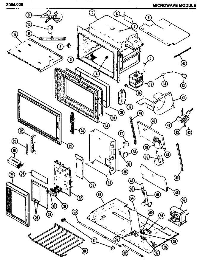 05 - Page 1 Diagram and Parts List for 3094000  Litton Microwave Oven Combo